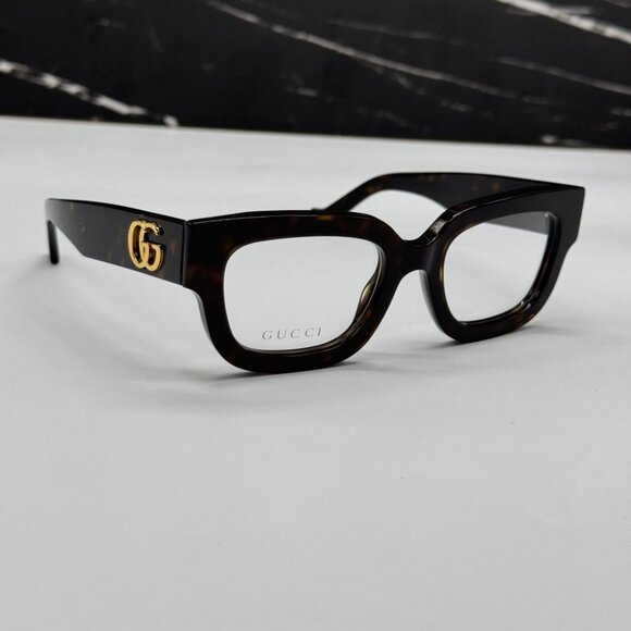 NEW GG1548O 005 GUCCI EYEGLASSES DARK HAVANA WOMEN EYEWEAR GUCCI - Picture 6 of 11